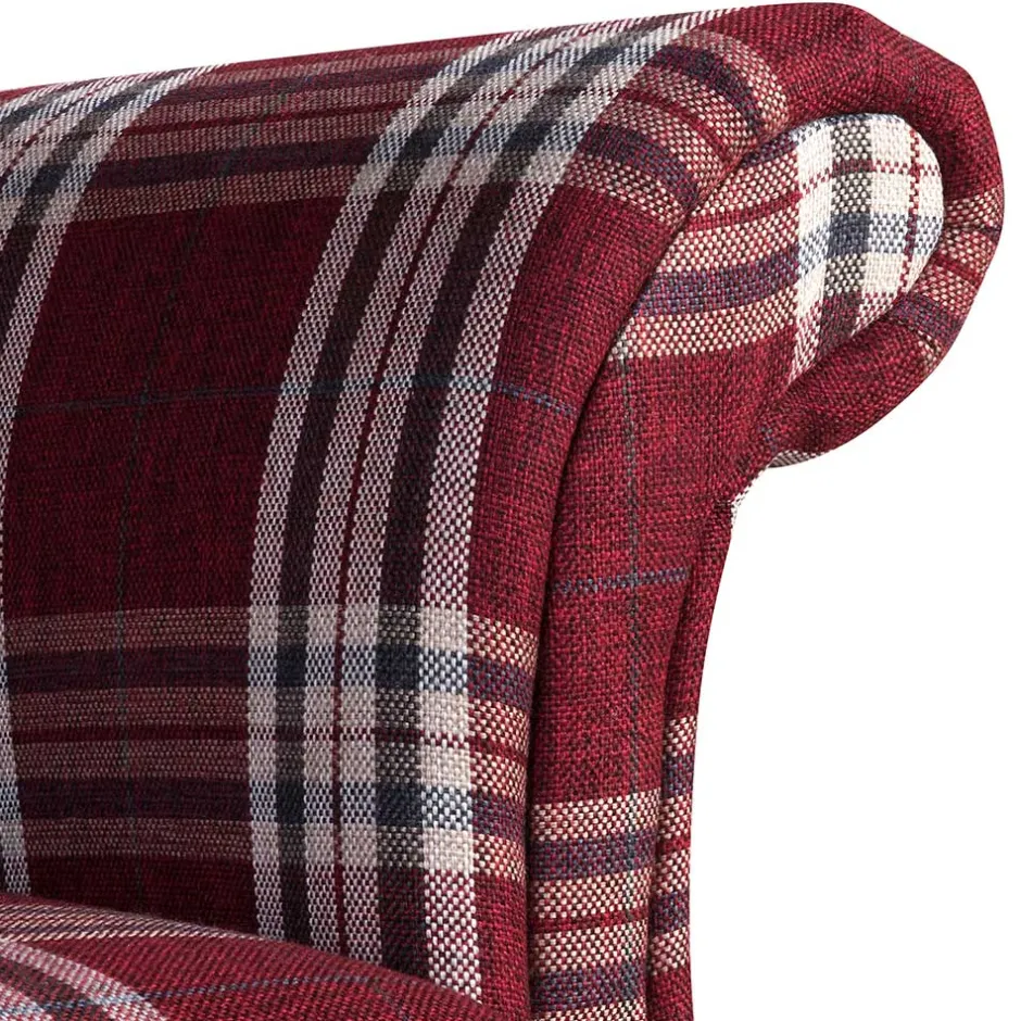 Landhaus Küchensofa in Rot mit Kariert Muster - Matieu^Wohnen Outlet