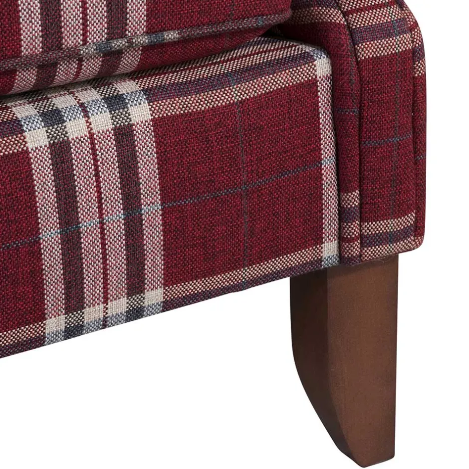 Landhaus Küchensofa in Rot mit Kariert Muster - Matieu^Wohnen Outlet