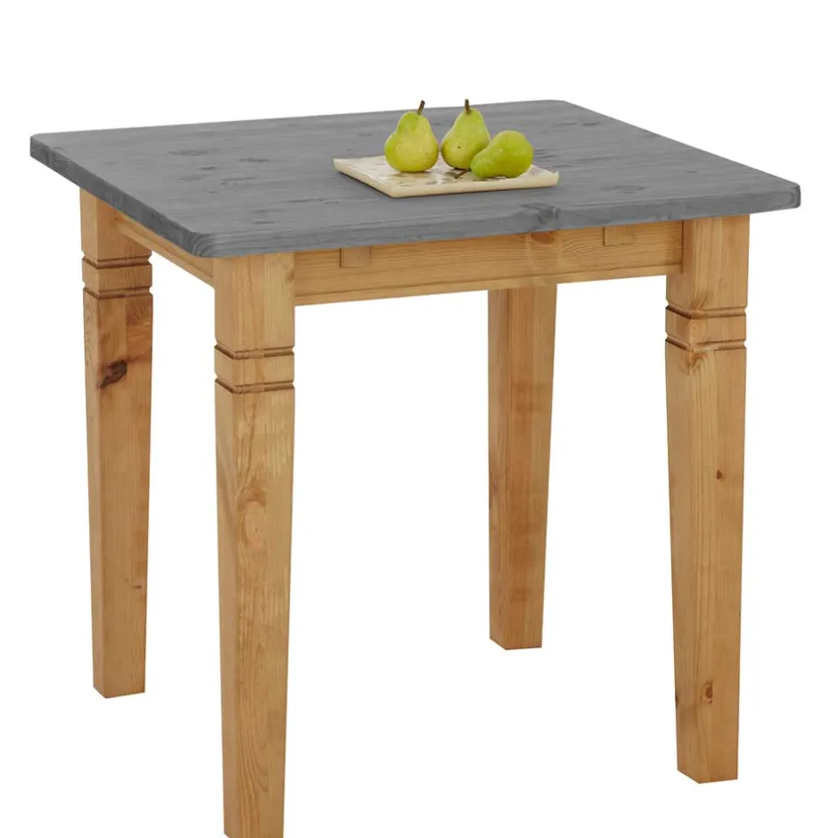 Wohnen Landhaus Küchentisch in Grau & Kiefer Lauge - Viensta