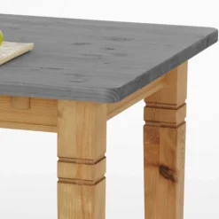 Wohnen Landhaus Küchentisch in Grau & Kiefer Lauge - Viensta