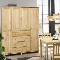 Landhaus Kleiderschrank aus Kiefernholz - Lajuna^Wohnen Clearance