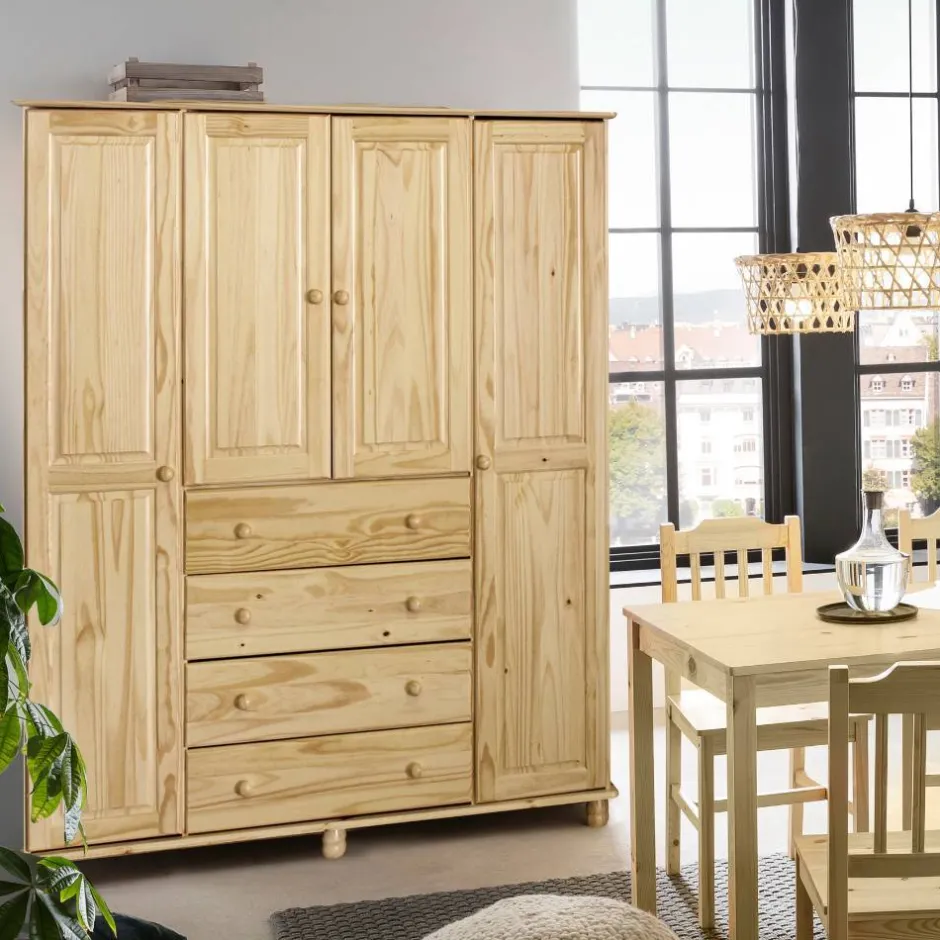 Landhaus Kleiderschrank aus Kiefernholz - Lajuna^Wohnen Clearance