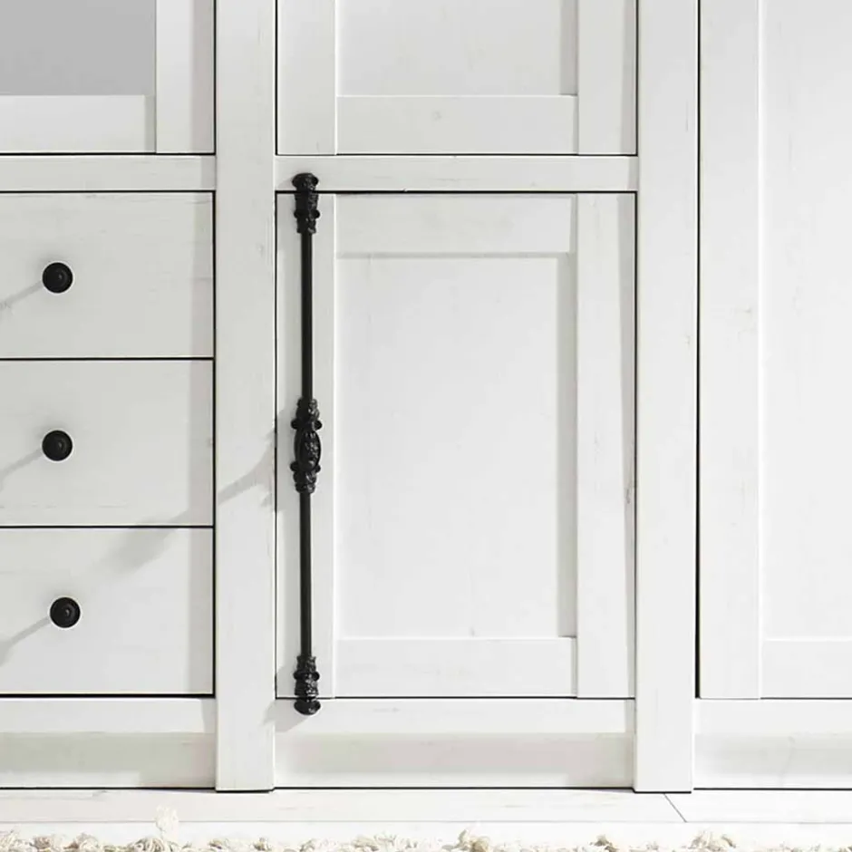 Wohnen Landhaus Kleiderschrank Chelles in Weiß mit Spiegel