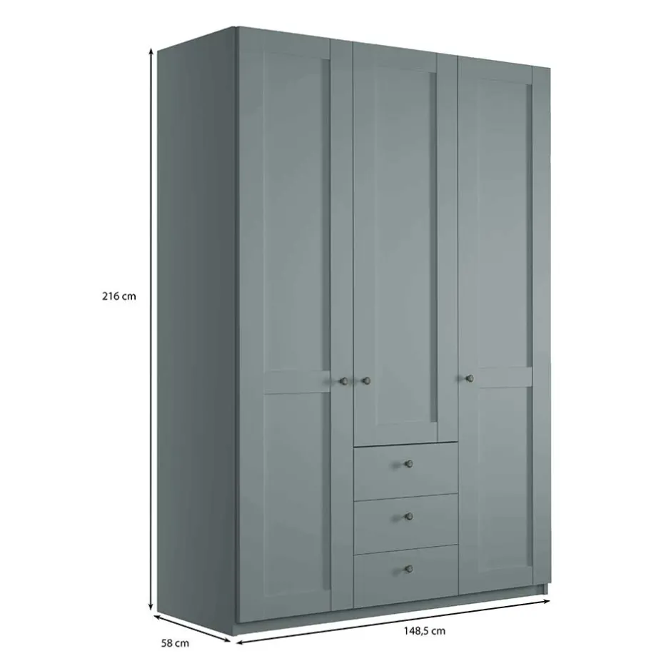 Landhaus Kleiderschrank in Graugrün - Rajavo^Wohnen Clearance