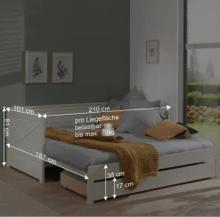 Wohnen Landhaus Kojenbett zum Ausziehen - Tradora