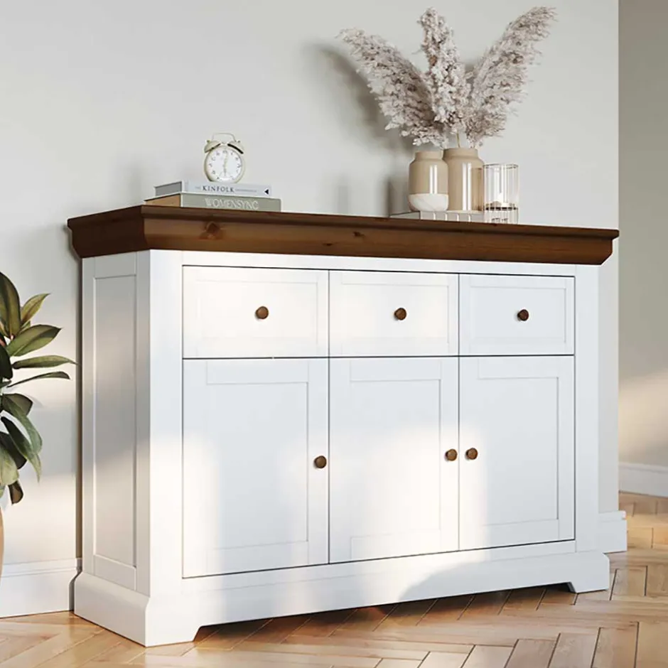 Wohnen Landhaus Kombikommode aus Kiefernholz - Zalya