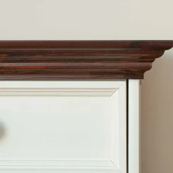 Wohnen Landhaus Kombikommode in Weiß und Nussbaum - Manipur