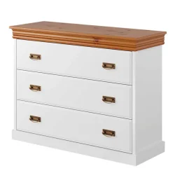 Wohnen Landhaus Kommode in Weiß und Kiefer - Varicano