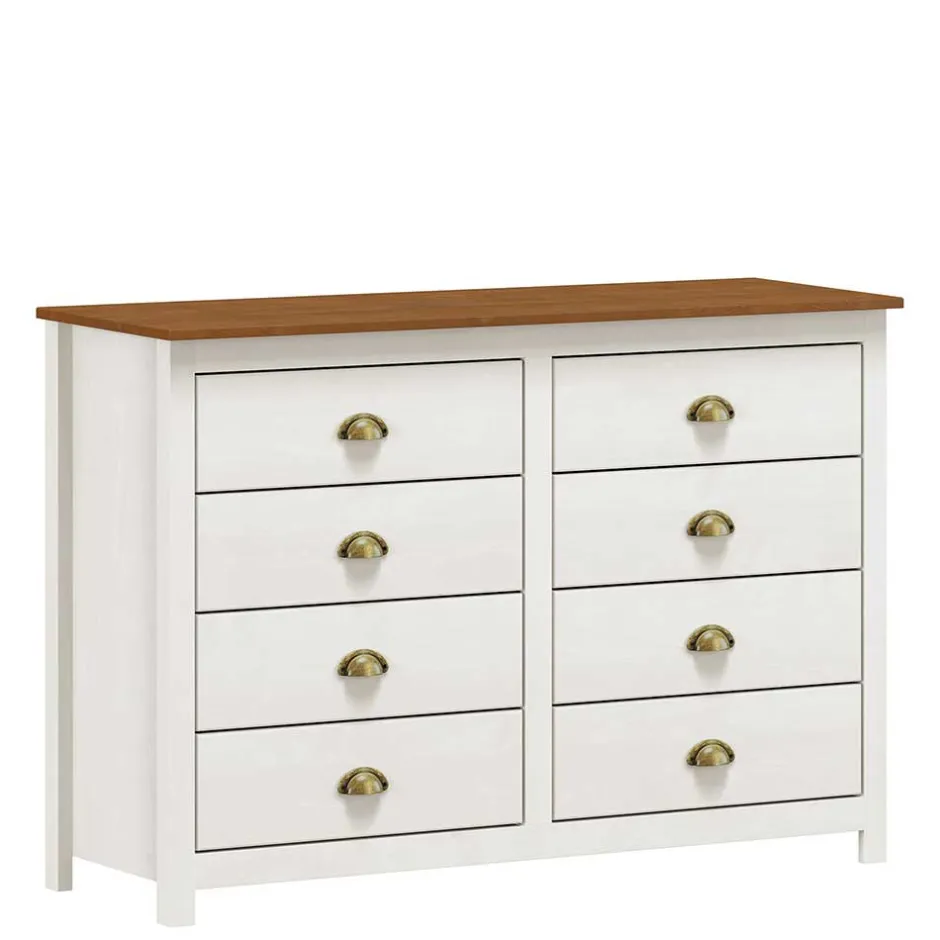 Wohnen Landhaus Kommode mit acht Schubladen - Clipper