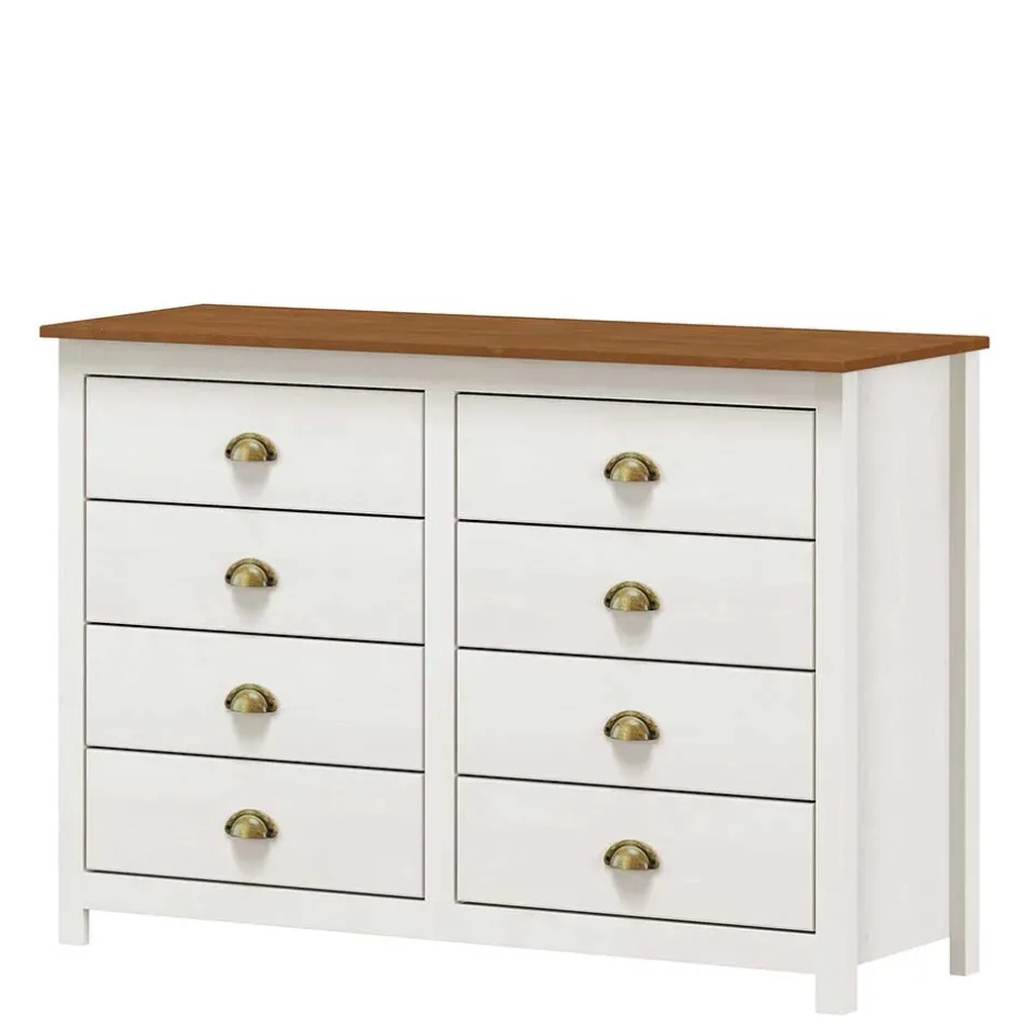 Wohnen Landhaus Kommode mit acht Schubladen - Clipper