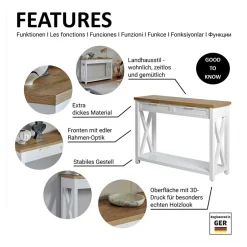 Landhaus Konsolentisch zweifarbig - Ristina^Wohnen Discount