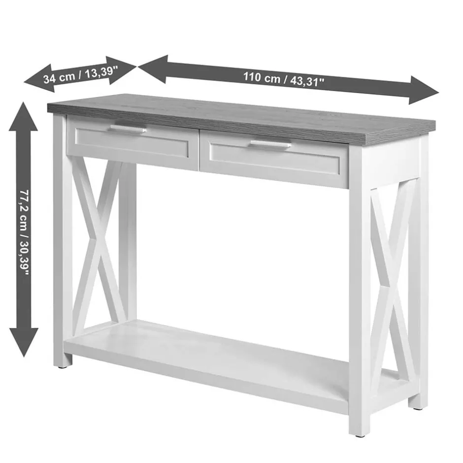 Landhaus Konsolentisch zweifarbig - Ristina^Wohnen Discount