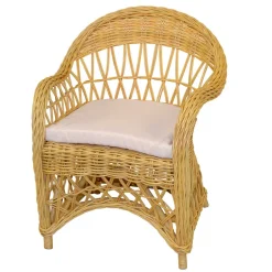 Landhaus Korbsessel in Beige Rattan - Witenga^Wohnen Clearance