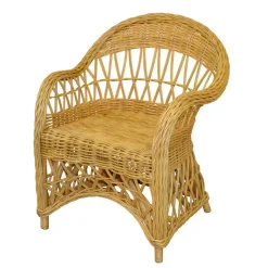 Landhaus Korbsessel in Beige Rattan - Witenga^Wohnen Clearance