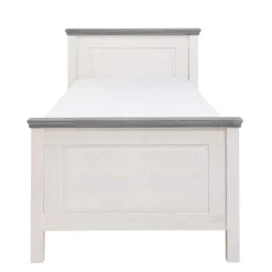 Landhaus Massivholzbett in Weiß & Grau - Mirandesca^Wohnen Outlet