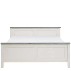 Landhaus Massivholzbett in Weiß & Grau - Mirandesca^Wohnen Outlet