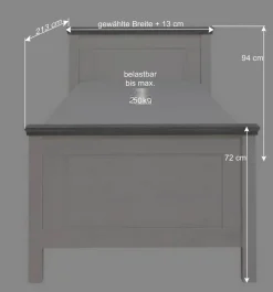 Landhaus Massivholzbett in Weiß & Grau - Mirandesca^Wohnen Outlet