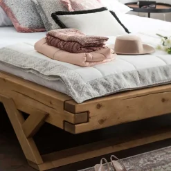 Wohnen Landhaus Massivholzbett mit Kufen - Fuertun