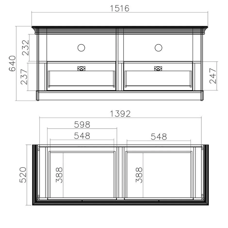 Wohnen Landhaus Möbel Kombination für Wohnzimmer - Diatara (vierteilig)