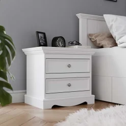 Wohnen Landhaus Nachtkommode in Weiß lackiert - Indico