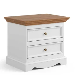 Landhaus Nachtkommode mit zwei Schubladen - Bordona^Wohnen Online