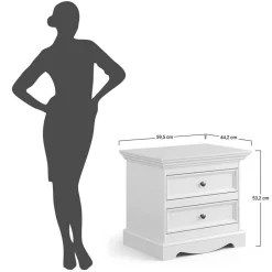 Landhaus Nachtkommode mit zwei Schubladen - Bordona^Wohnen Online