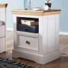 Landhaus Nachtschrank in Weiß & Eichefarben - Envicron^Wohnen Best
