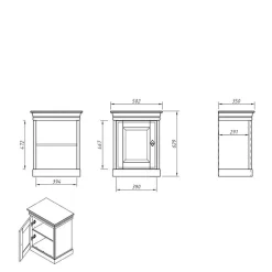 Wohnen Landhaus Nachtschrank mit Drehtür - Varicano