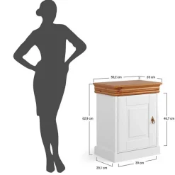 Wohnen Landhaus Nachtschrank mit Drehtür - Varicano