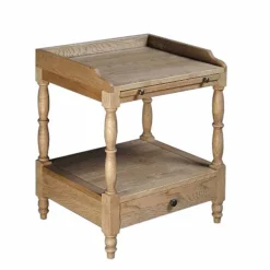 Wohnen Landhaus Nachttisch in teilmassiver Eiche Vintage Taunton mit Schublade