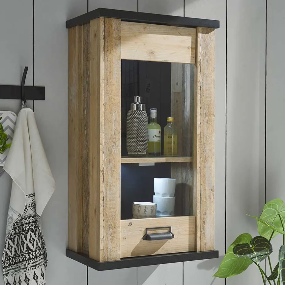 Wohnen Landhaus Oberschrank mit Glas Einsatz - Garisa