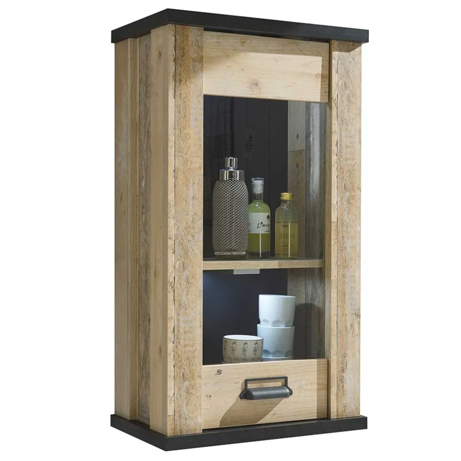 Wohnen Landhaus Oberschrank mit Glas Einsatz - Garisa