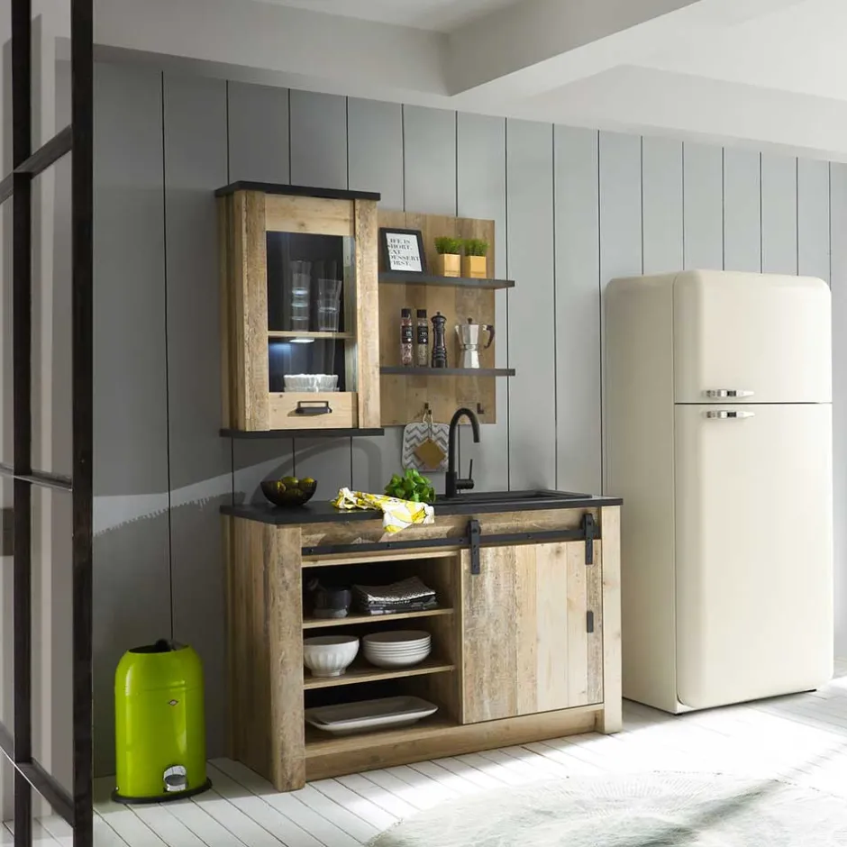 Wohnen Landhaus Oberschrank mit Glas Einsatz - Garisa