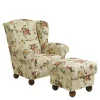 Landhaus Ohrenbackensessel mit Blumen Muster - Zavatraos^Wohnen Clearance