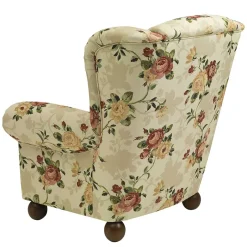 Landhaus Ohrenbackensessel mit Blumen Muster - Zavatraos^Wohnen Clearance