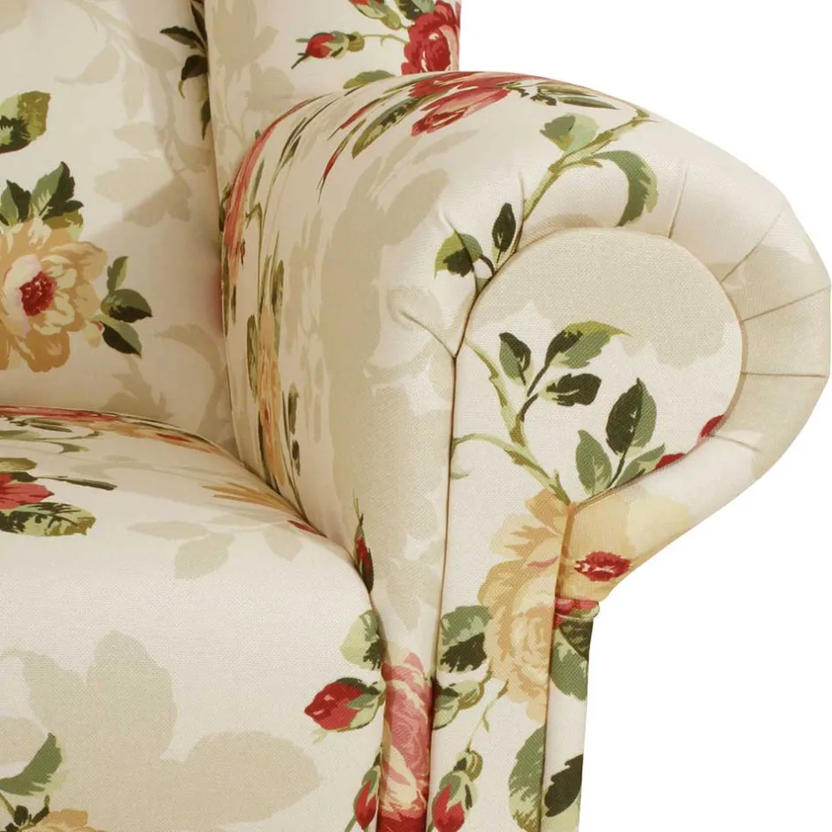 Landhaus Ohrenbackensessel mit Blumen Muster - Zavatraos^Wohnen Clearance