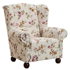 Landhaus Ohrensessel mit Blumen Stoff - Diazaja^Wohnen New