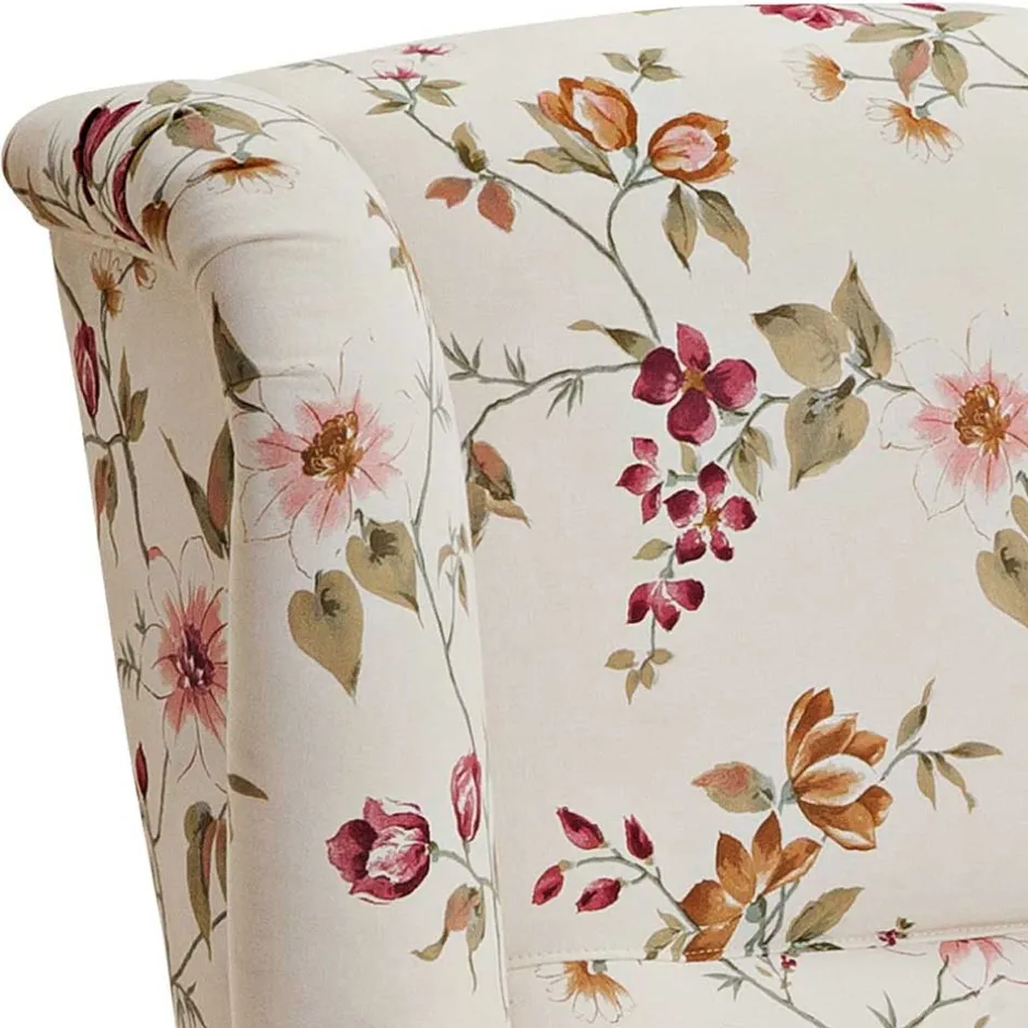 Landhaus Ohrensessel mit Blumen Stoff - Diazaja^Wohnen New
