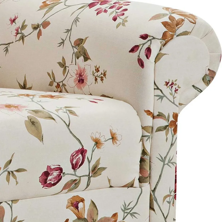 Landhaus Ohrensessel mit Blumen Stoff - Diazaja^Wohnen New