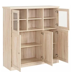 Landhaus Optik Highboard mit 2 Glastüren - Rienva^Wohnen Hot