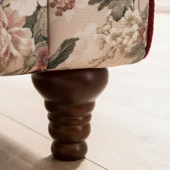 Wohnen Landhaus Polsterhocker mit Vintage Blumen Muster - Baonga