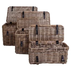 Wohnen Landhaus Rattan Truhen Set - Speccia (dreiteilig)