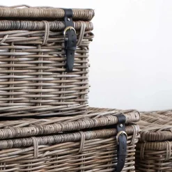 Wohnen Landhaus Rattan Truhen Set - Speccia (dreiteilig)