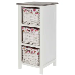 Wohnen Landhaus Regal mit drei Körben - Migorys