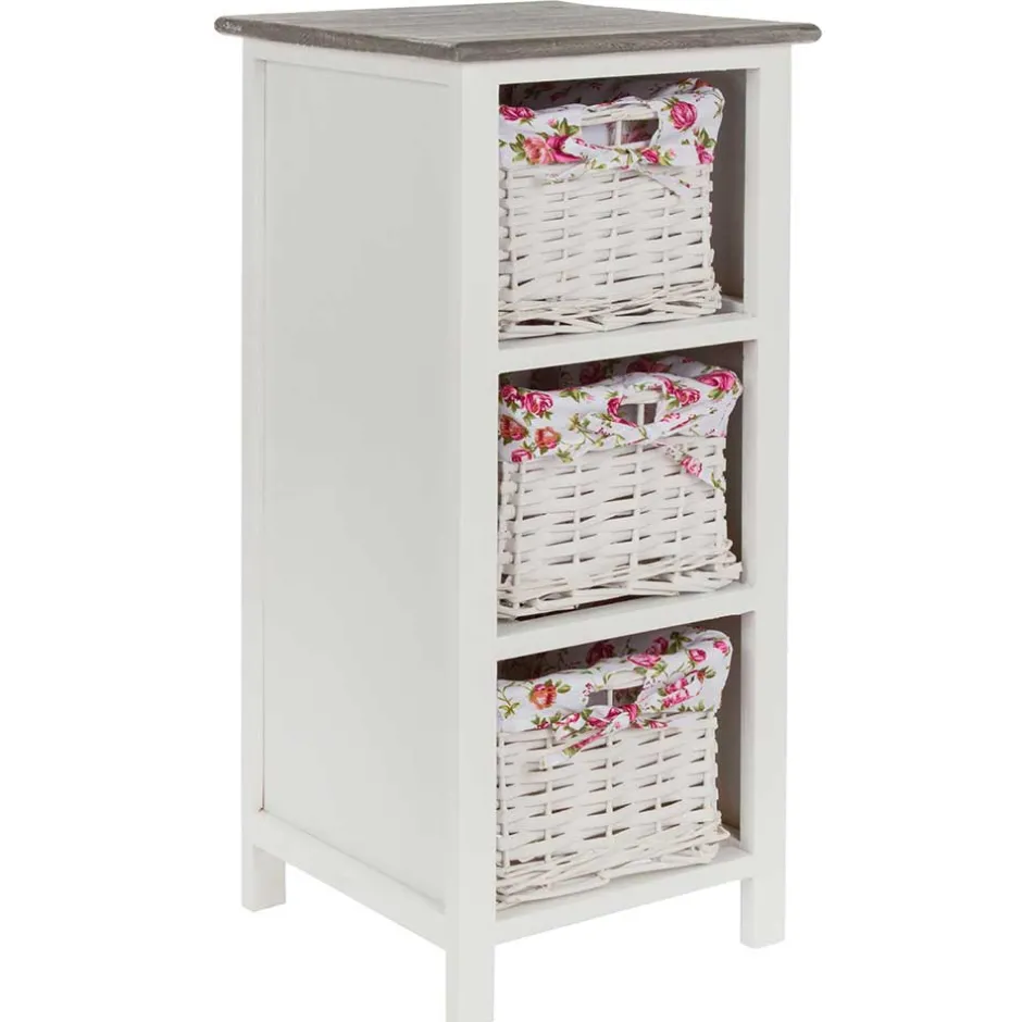 Wohnen Landhaus Regal mit drei Körben - Migorys