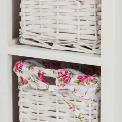 Wohnen Landhaus Regal mit drei Körben - Migorys