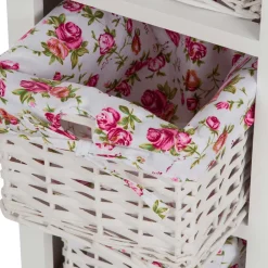 Wohnen Landhaus Regal mit drei Körben - Migorys