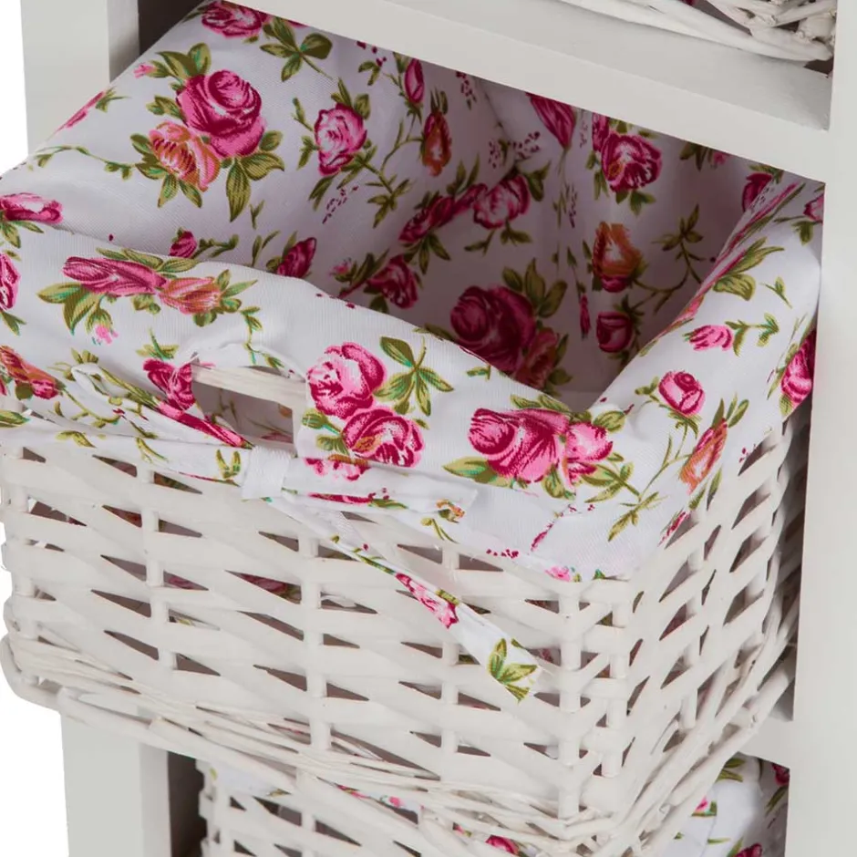 Wohnen Landhaus Regal mit drei Körben - Migorys