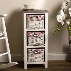 Wohnen Landhaus Regal mit drei Körben - Migorys