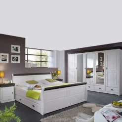 Wohnen Landhaus Schlafzimmer Pisino aus Kiefer Massivholz (vierteilig)